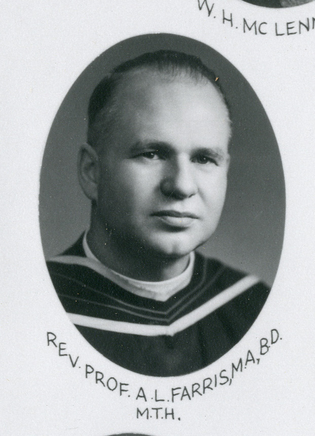 Rev.Prof Allan Farris, Principal 1976-1977