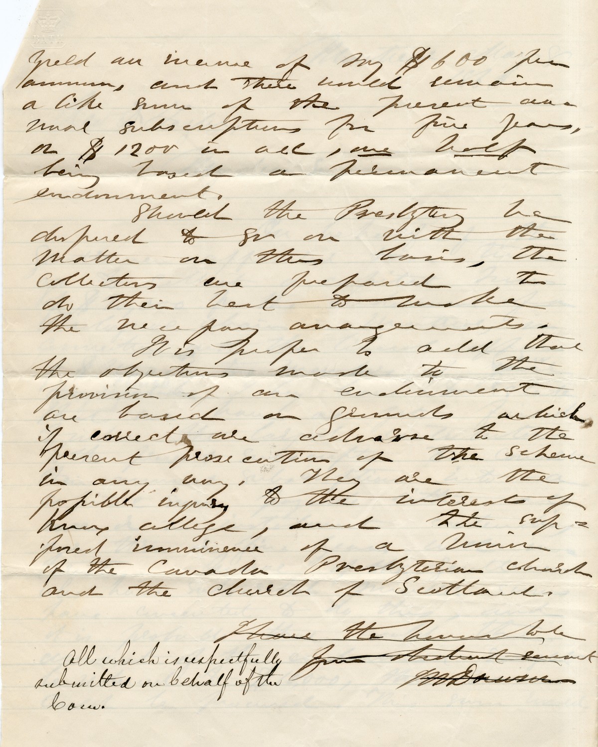 Notes relating to the opening of the College, and the funds required to operate it