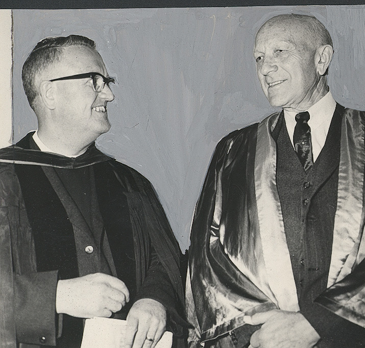 C. Ritchie Bell (left) and Dr. Wilder Penfield, at the dedication ceremony