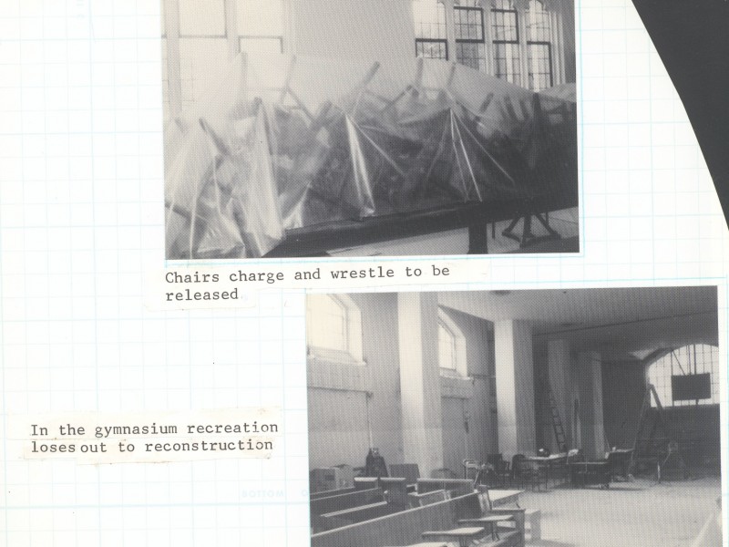 In the 80's a large amount of renovation was done, notice the College used to have a gym before the work was completed